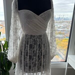 Elegant White Lace Maxi Dress